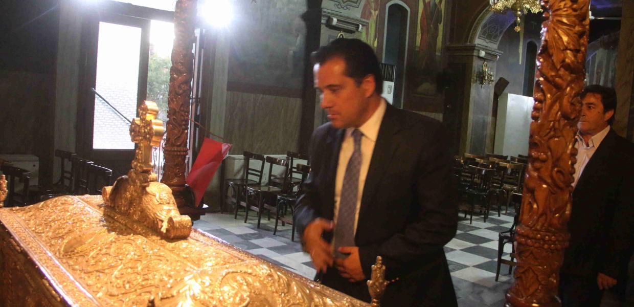 Ο Άδωνις Γεωργιάδης σε εκκλησία