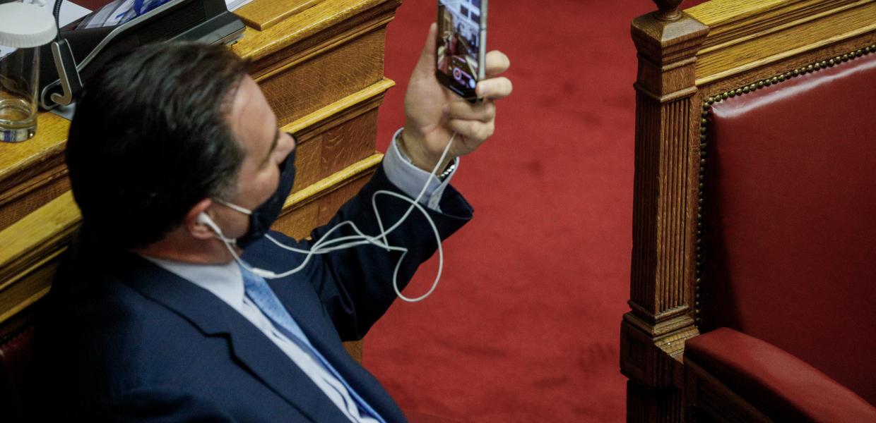 Ο Άδωνις Γεωργιάδης στη Βουλή