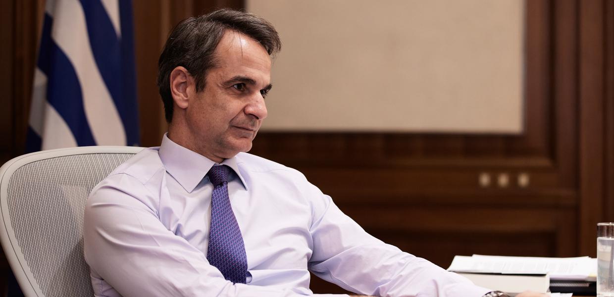 Ο Κυριάκος Μητσοτάκης στο Μέγαρο Μαξίμου