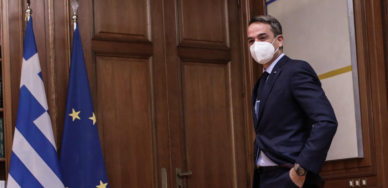Ο Κυριάκος Μητσοτάκης στο Μαξίμου