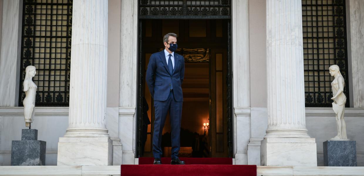 Ο Κυριάκος Μητσοτάκης στο Μαξίμου