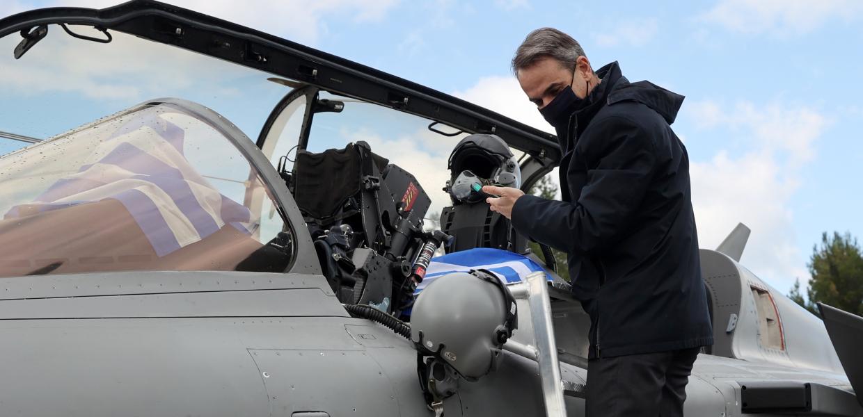 Ο Κυριάκος Μητσοτάκης στην παραλαβή των Rafale