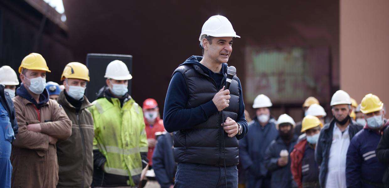Ο Κυριάκος Μητσοτάκης στη Σύρο