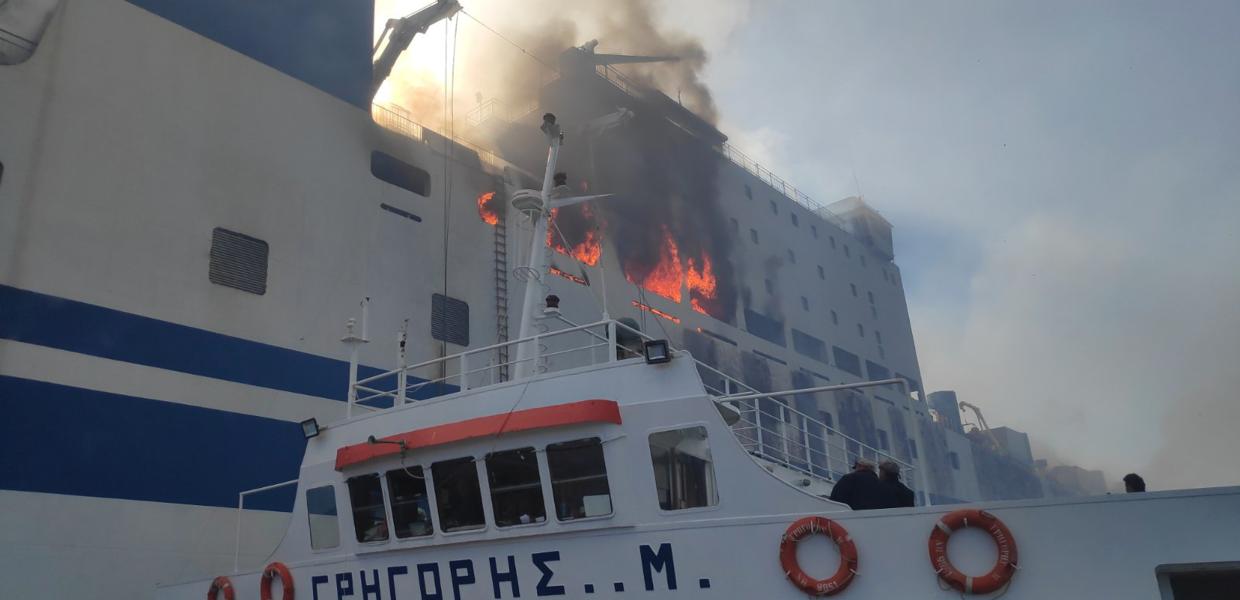 Euroferry Olympia πλοίο φωτιά