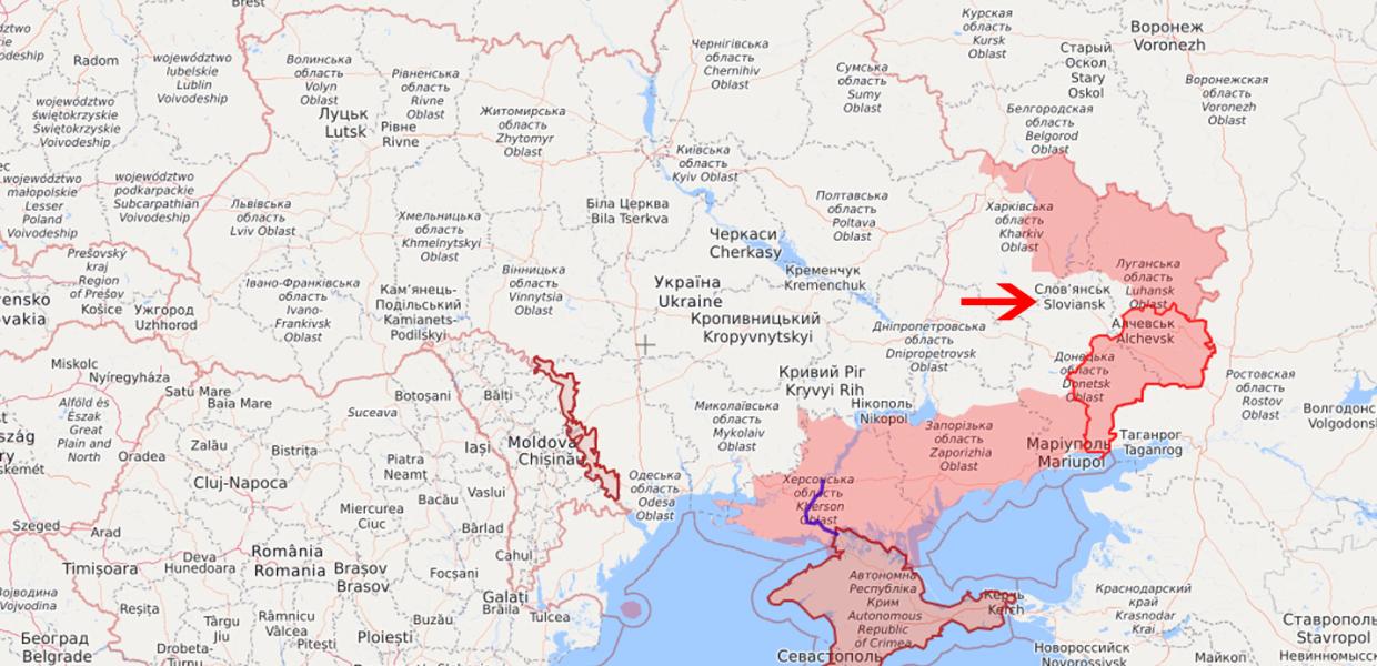 ΟΥΚΡΑΝΙΑ ΠΟΛΕΜΟΣ ΧΑΡΤΗΣ ΣΛΟΒΙΑΝΣΚ