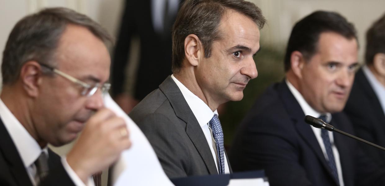 Χρήστος Σταϊκούρας, Κυριάκος Μητσοτάκης και Άδωνις Γεωργιάδης
