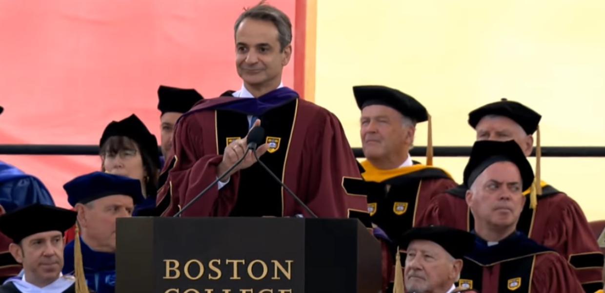 Ο Κυριάκος Μητσοτάκης στο Boston College