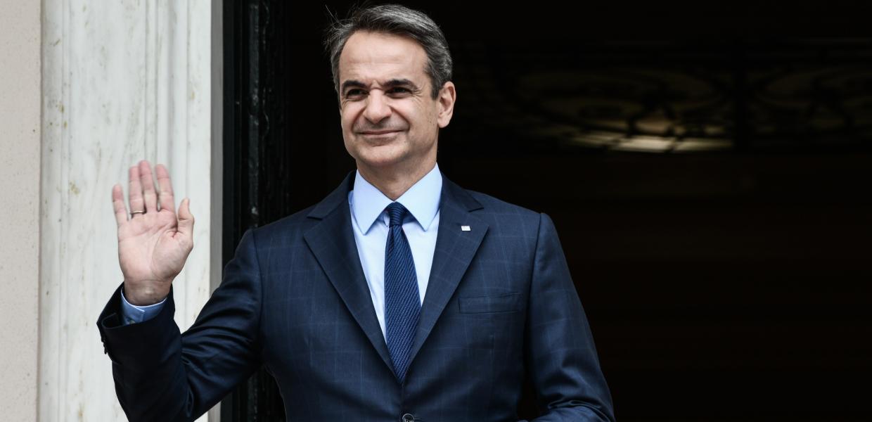 Ο Κυριάκος Μητσοτάκης στο Μέγαρο Μαξίμου