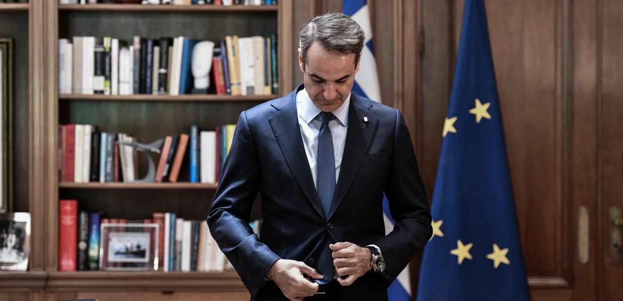 Ο Κυριάκος Μητσοτάκης στο Μέγαρο Μαξίμου