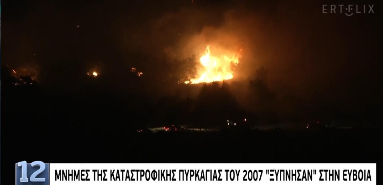 Δελτίο ειδήσεων στην ΕΡΤ για φωτία στην Εύβοια