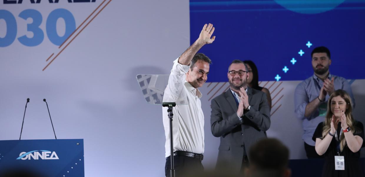 Ο Κυριάκος Μητσοτάκης στο συνέδριο της ΟΝΝΕΔ