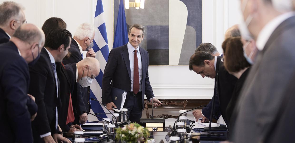 Ο Κυριάκος Μητσοτάκης στο υπουργικό συμβούλιο