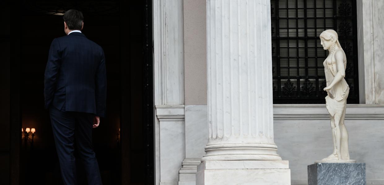 Ο Κυριάκος Μητσοτάκης στο Μέγαρο Μαξίμου