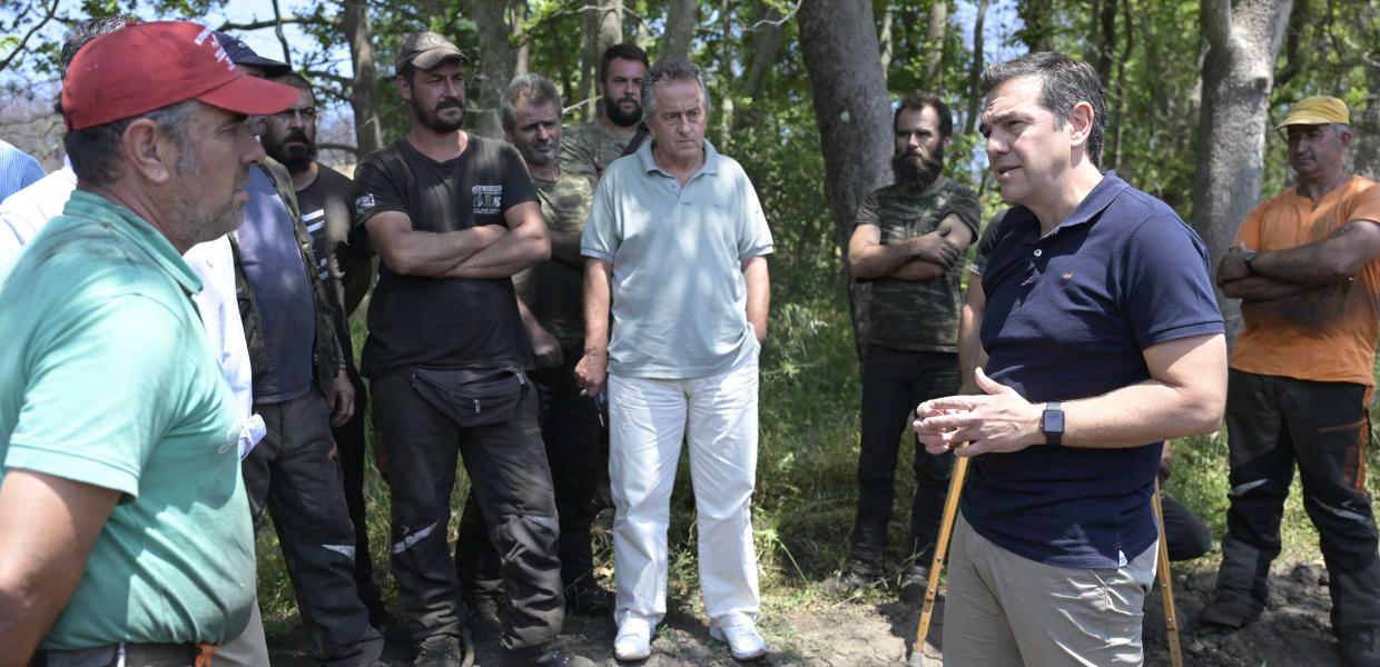 Ο Αλέξης Τσίπρας στην Εύβοια