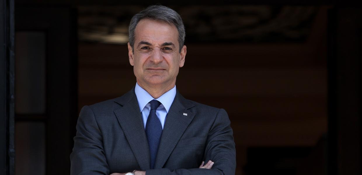 Ο Κυριάκος Μητσοτάκης στο Μέγαρο Μαξίμου