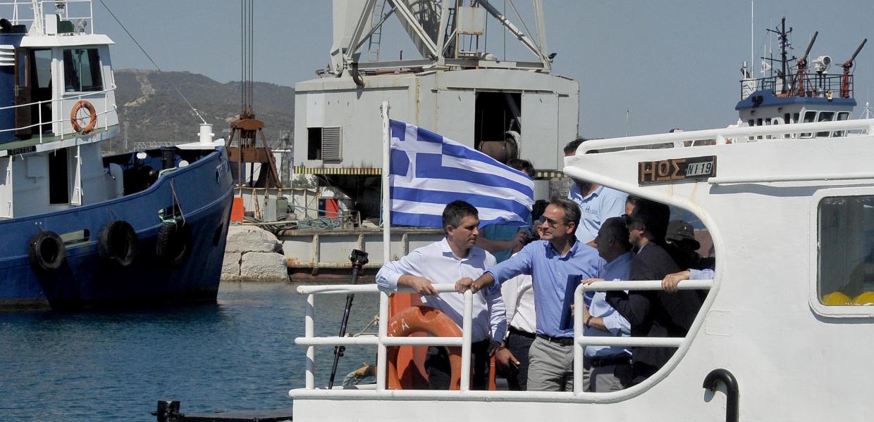 Ο Κυριάκος Μητσοτάκης στον Ισθμό στην Κόρινθο