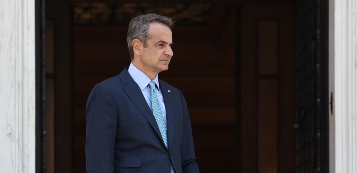 Ο Κυριάκος Μητσοτάκης στο Μέγαρο Μαξίμου