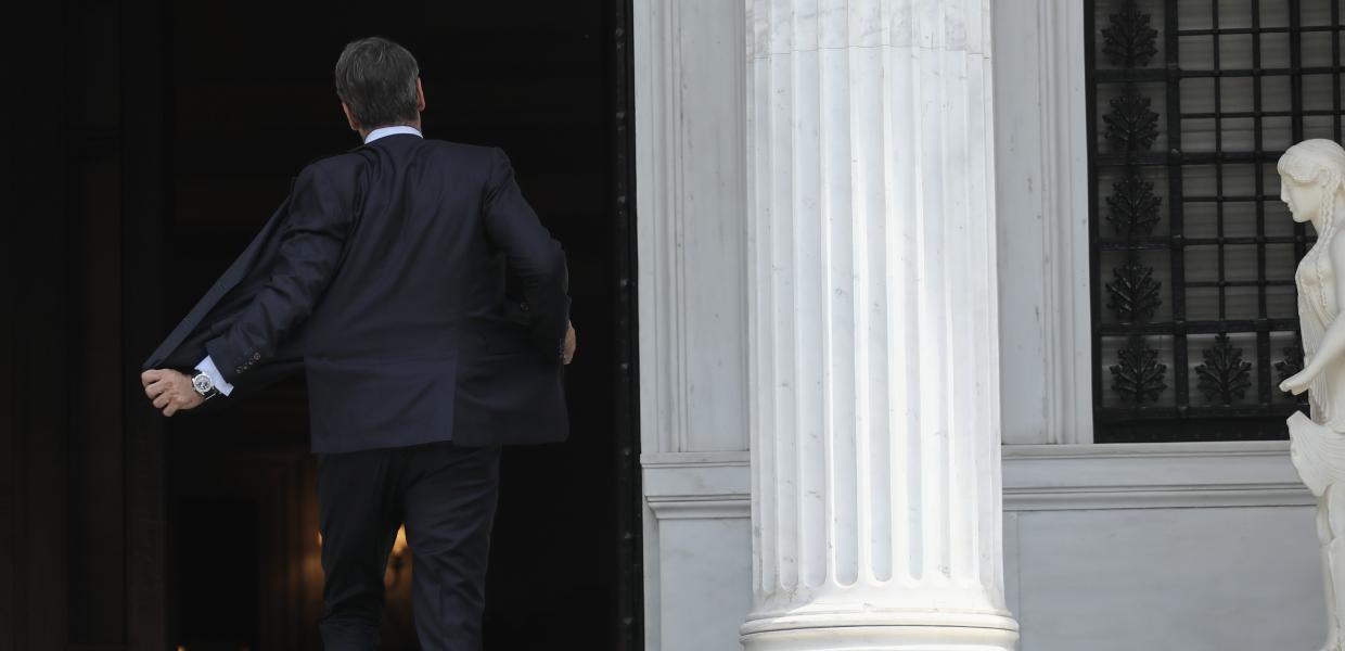 Ο Κυριάκος Μητσοτάκης στο Μέγαρο Μαξίμου