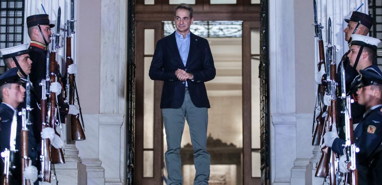Ο Κυριάκος Μητσοτάκης στο Μέγαρο Μαξίμου