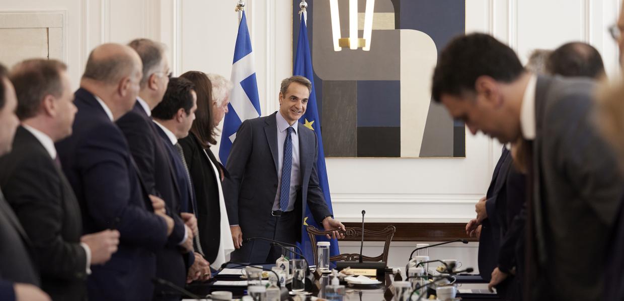 Ο Κυριάκος Μητσοτάκης στο υπουργικό συμβούλιο
