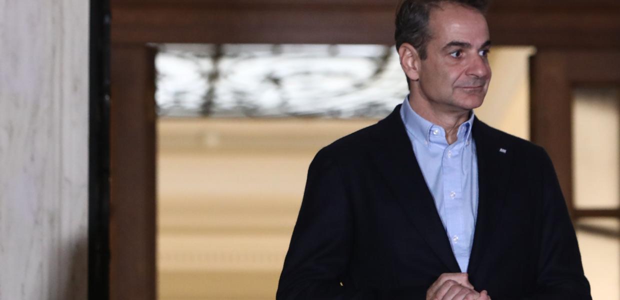 Ο Κυριάκος Μητσοτάκης στο Μαξίμου