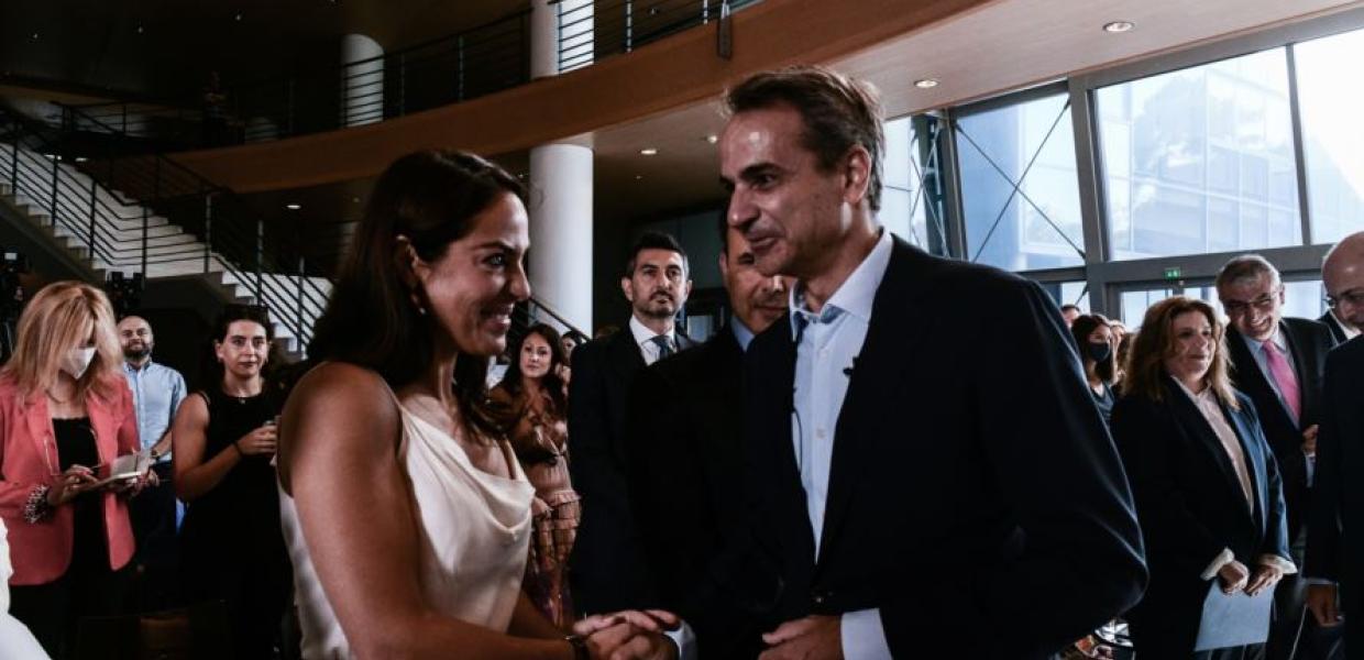 Ο Κυριάκος Μητσοτάκης και η Δόμνα Μιχαηλίδου