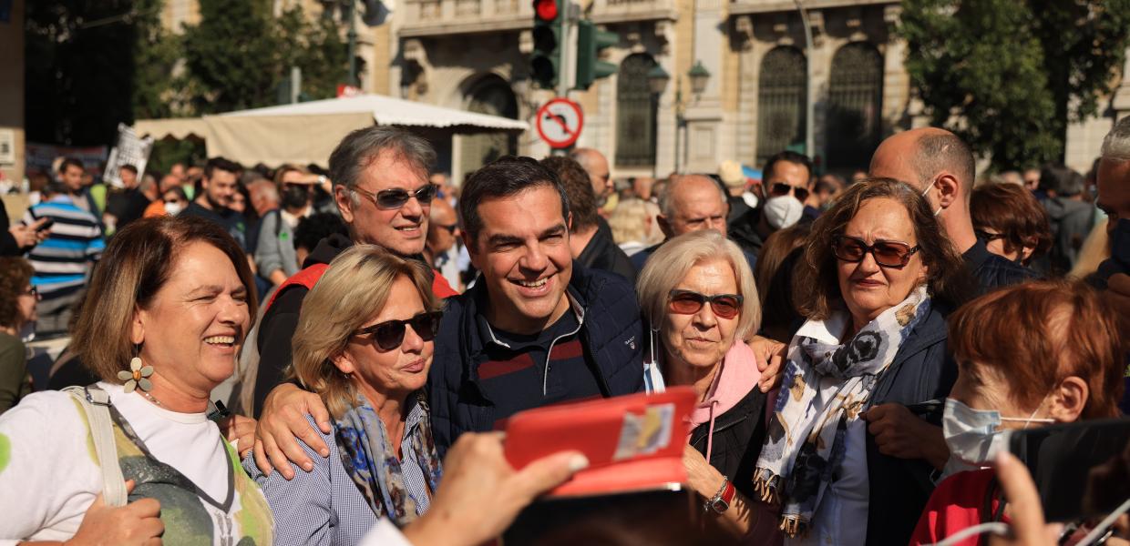 Ο Αλέξης Τσίπρας στην πορεία της 9ης Νοεμβρίου