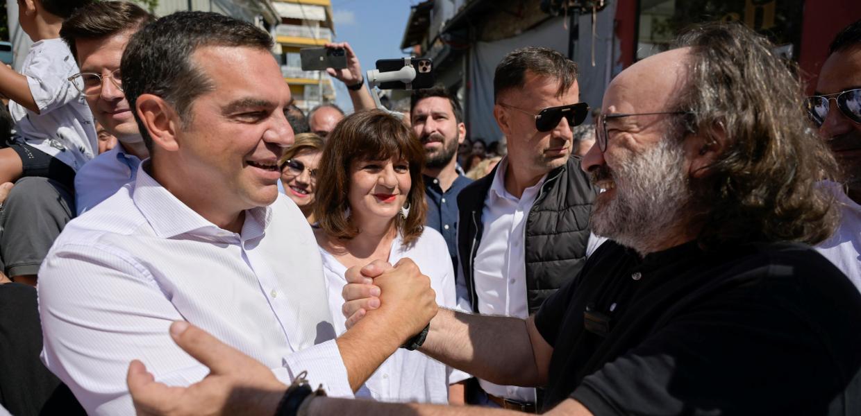 Ο Αλέξης Τσίπρας στην κεντρική αγορά
