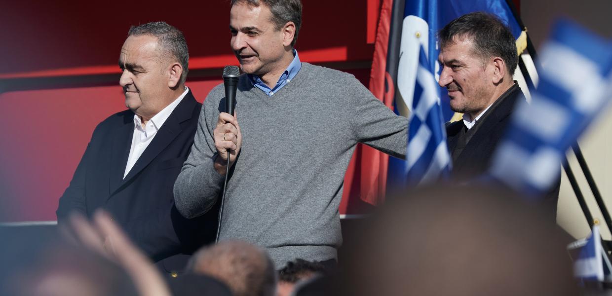 O Κυριάκος Μητσοτάκης στη Χειμάρρα