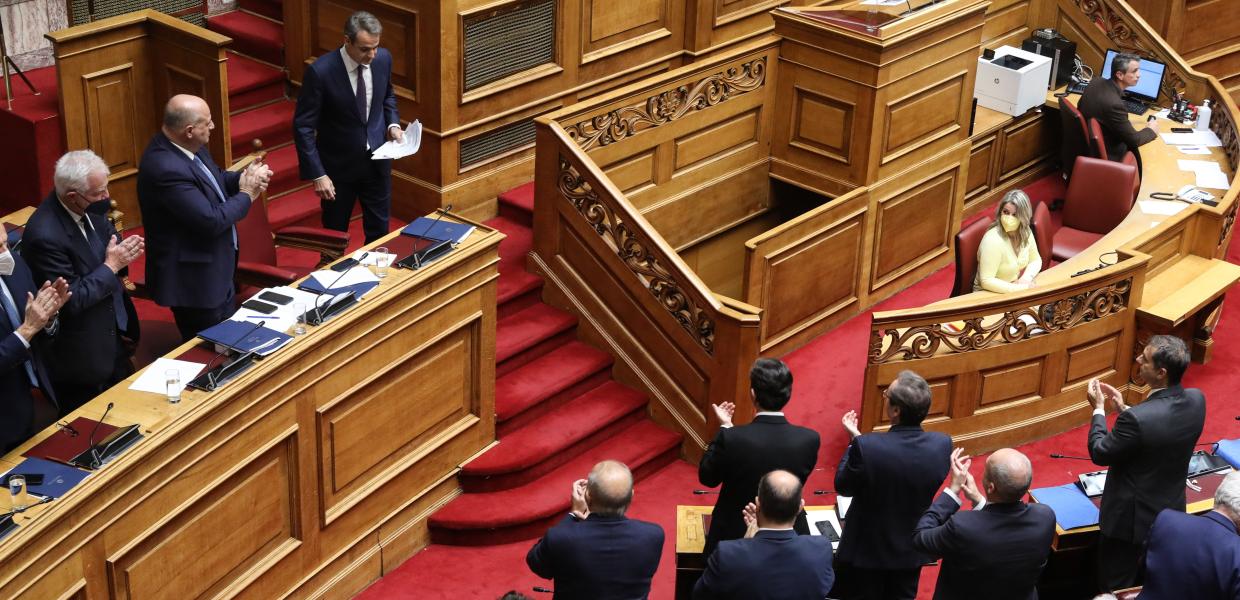 Ο Κυριάκος Μητσοτάκης στη Βουλή