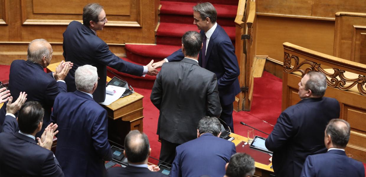 Ο Κυριάκος Μητσοτάκης στη Βουλή