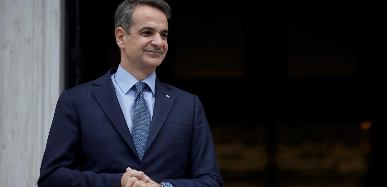 Ο Κυριάκος Μητσοτάκης στο Μέγαρο Μαξίμου