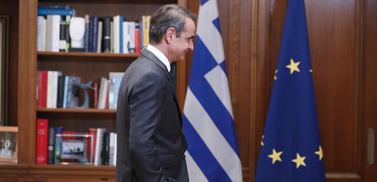 Ο Κυριάκος Μητσοτάκης στο Μέγαρο Μαξίμου