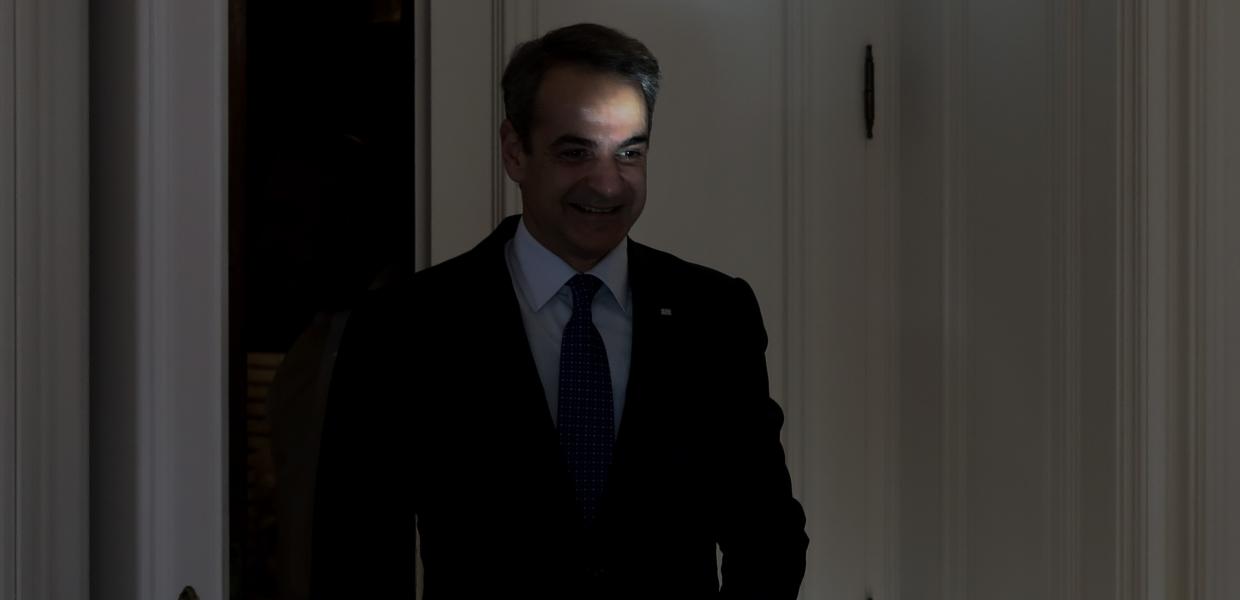 Ο Κυριάκος Μητσοτάκης στο Μέγαρο Μαξίμου