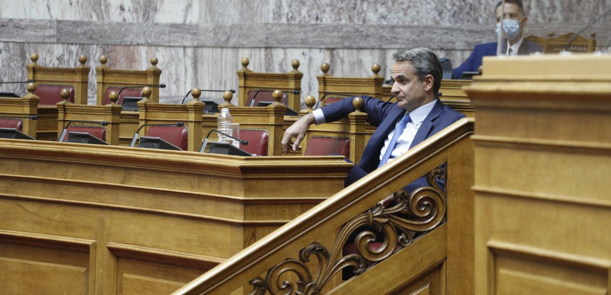 Ο Κυριάκος Μητσοτάκης στη Βουλή