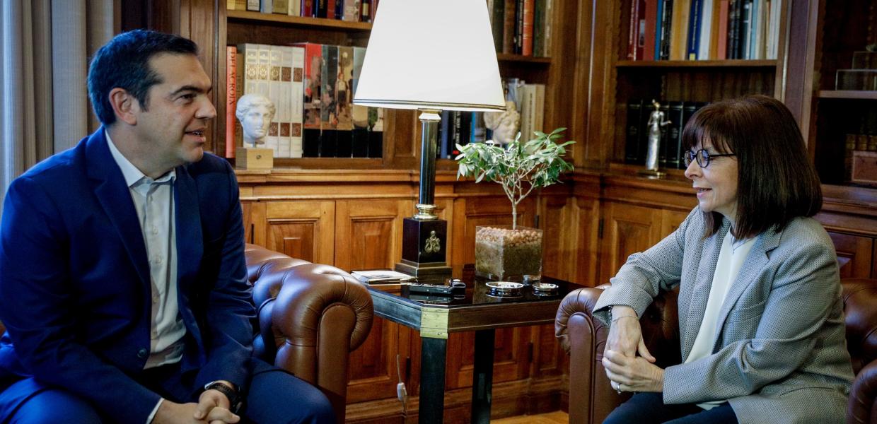 Ο Αλέξης Τσίπρας και η Κατερίνα Σακελλαροπούλου