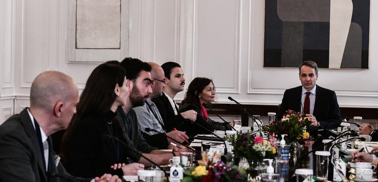 Συνάντηση του Κυριάκου Μητσοτάκη με καλλιτέχνες