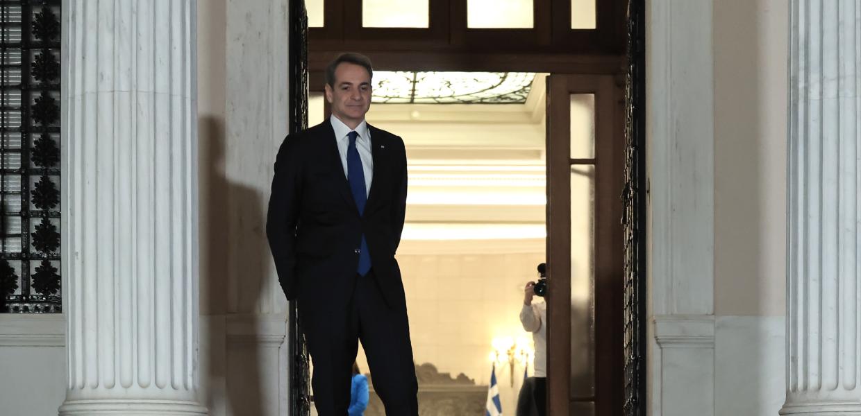 Ο Κυριάκος Μητσοτάκης στο Μέγαρο Μαξίμου