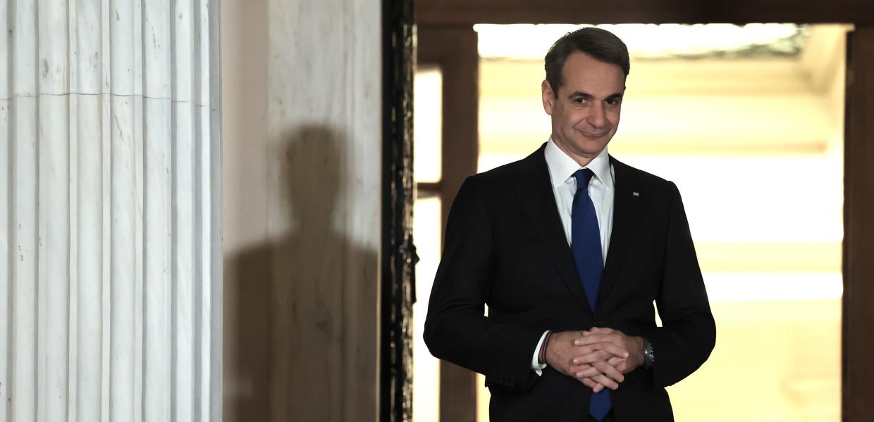 Ο Κυριάκος Μητσοτάκης στο Μέγαρο Μαξίμου