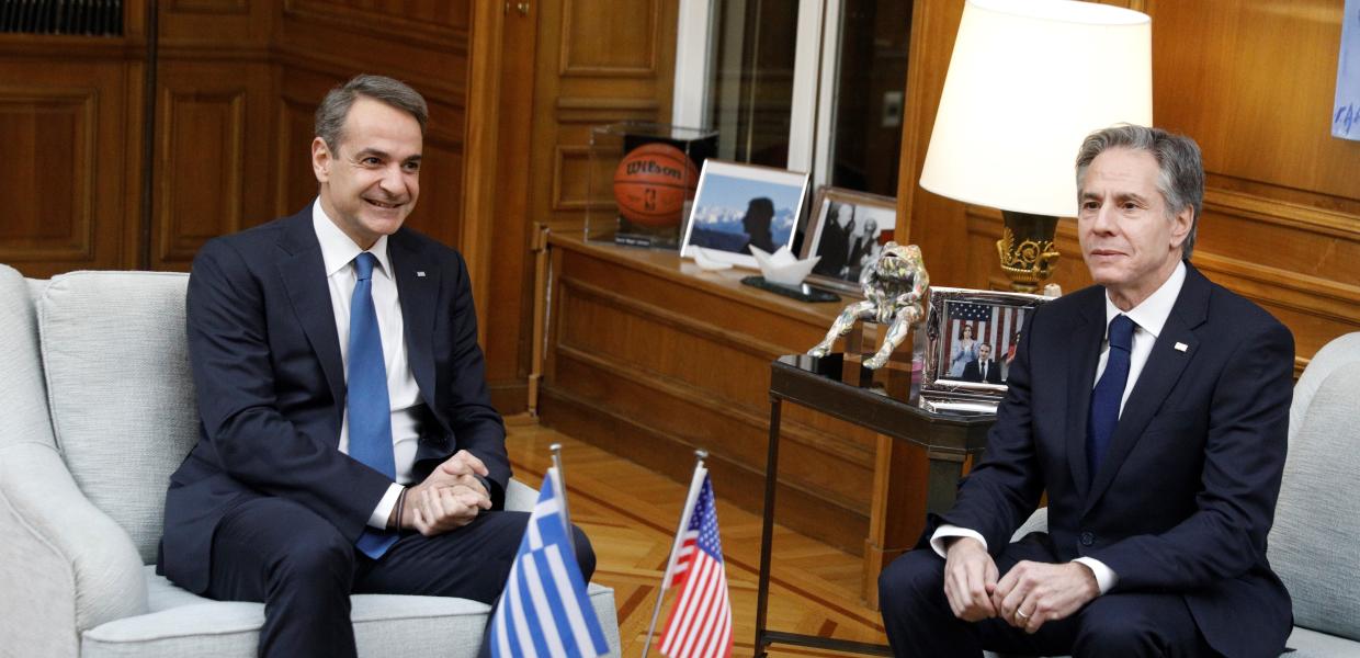 Ο κυριάκος Μητσοτάκης με τον Άντονι Μπλίνκεν
