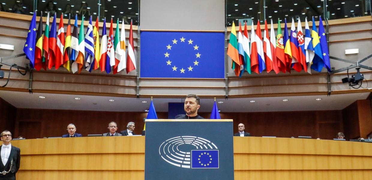 Ο Βολοντίμιρ Ζελένσκι στο Ευρωκοινοβούλιο