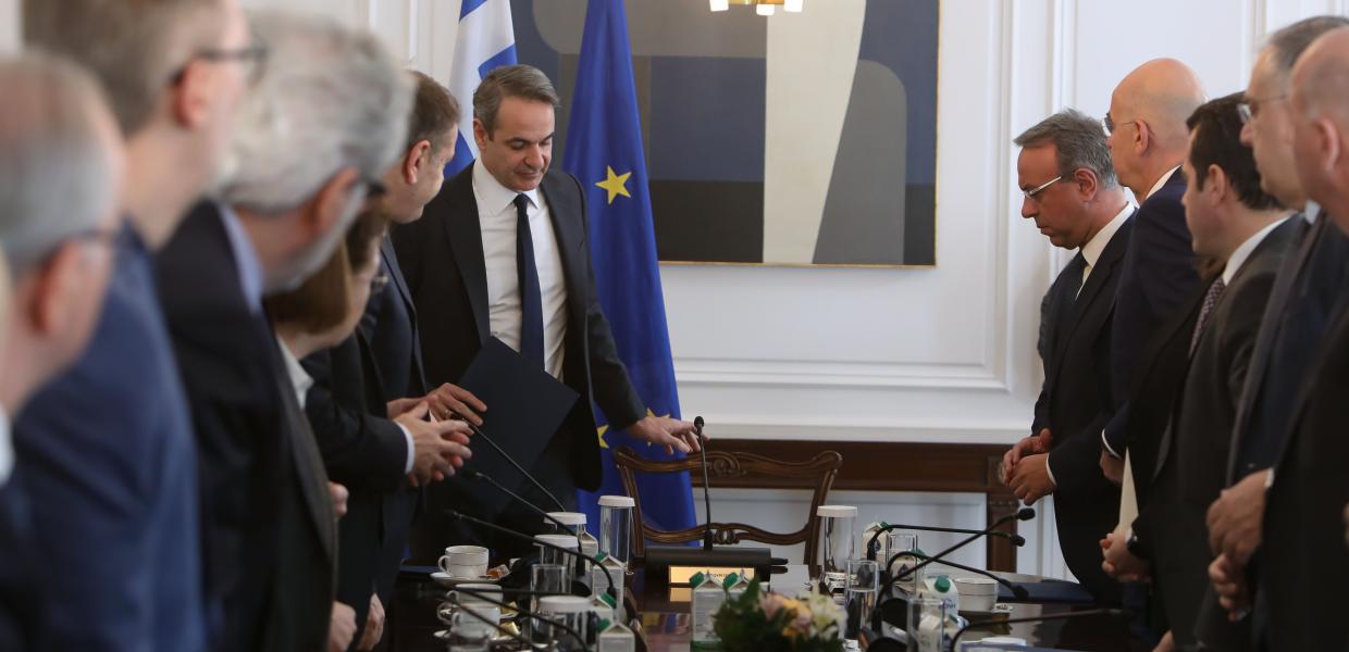 Ο Κυριάκος Μητσοτάκης στο υπουργικό συμβούλιο