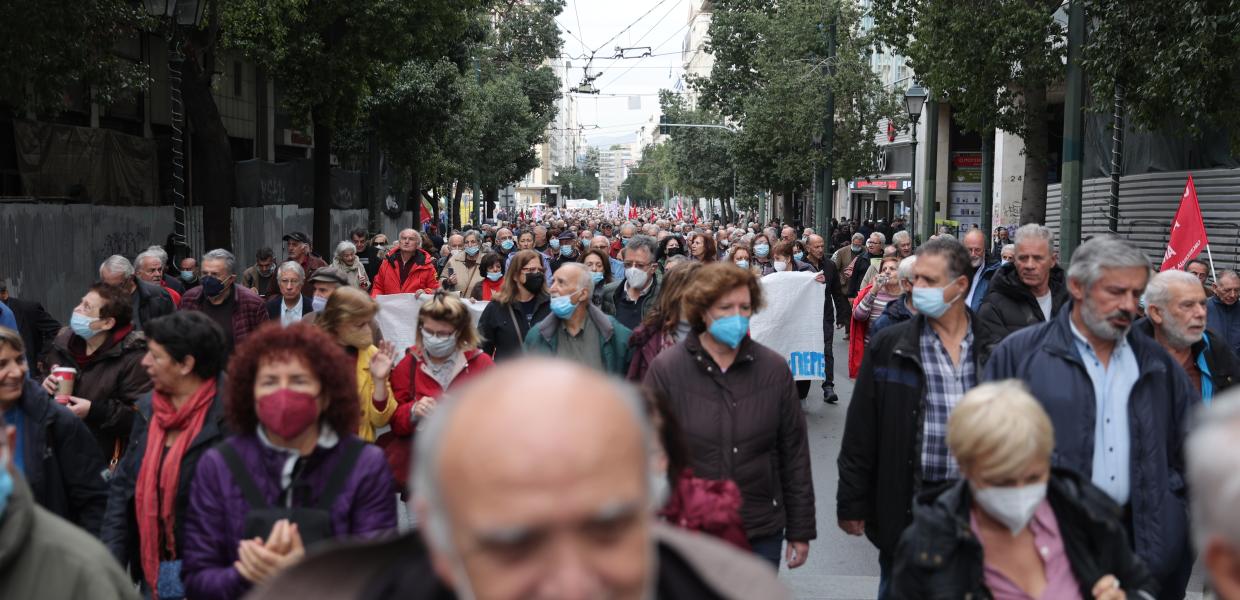 Πορεία συνταξιούχων στην Αθήνα
