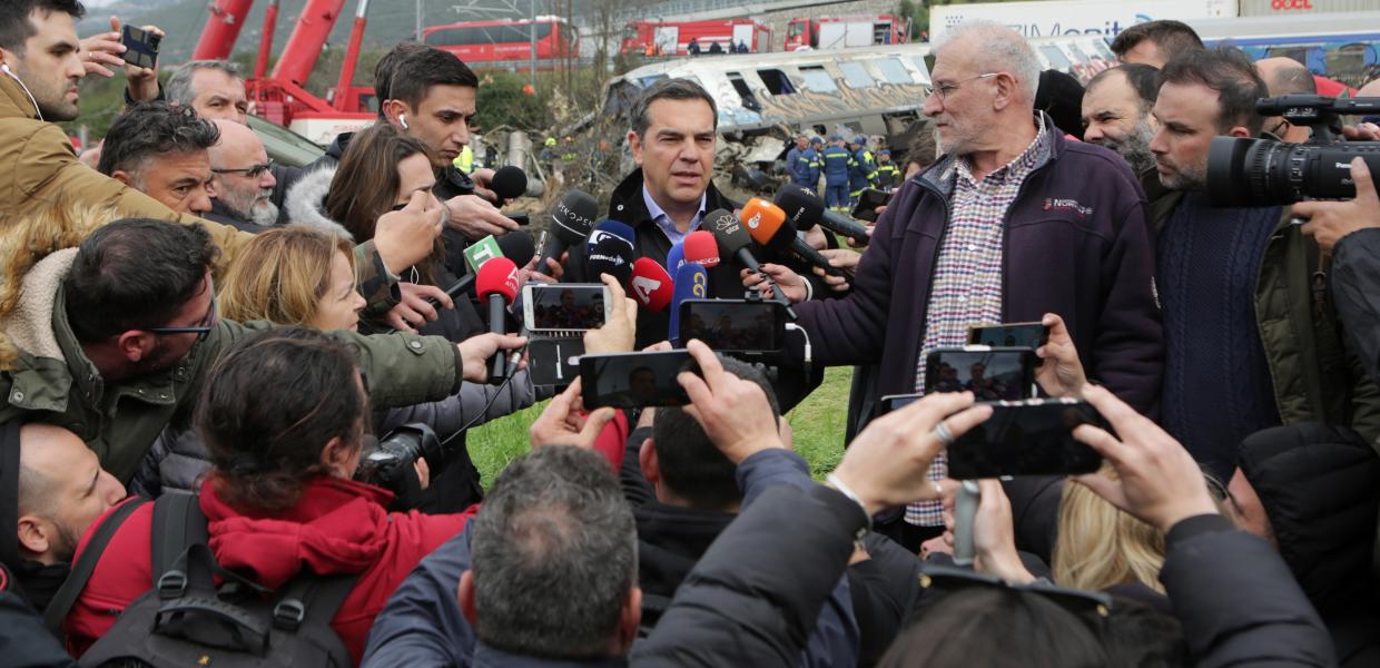 Ο Αλέξης Τσίπρας στα Τέμπη