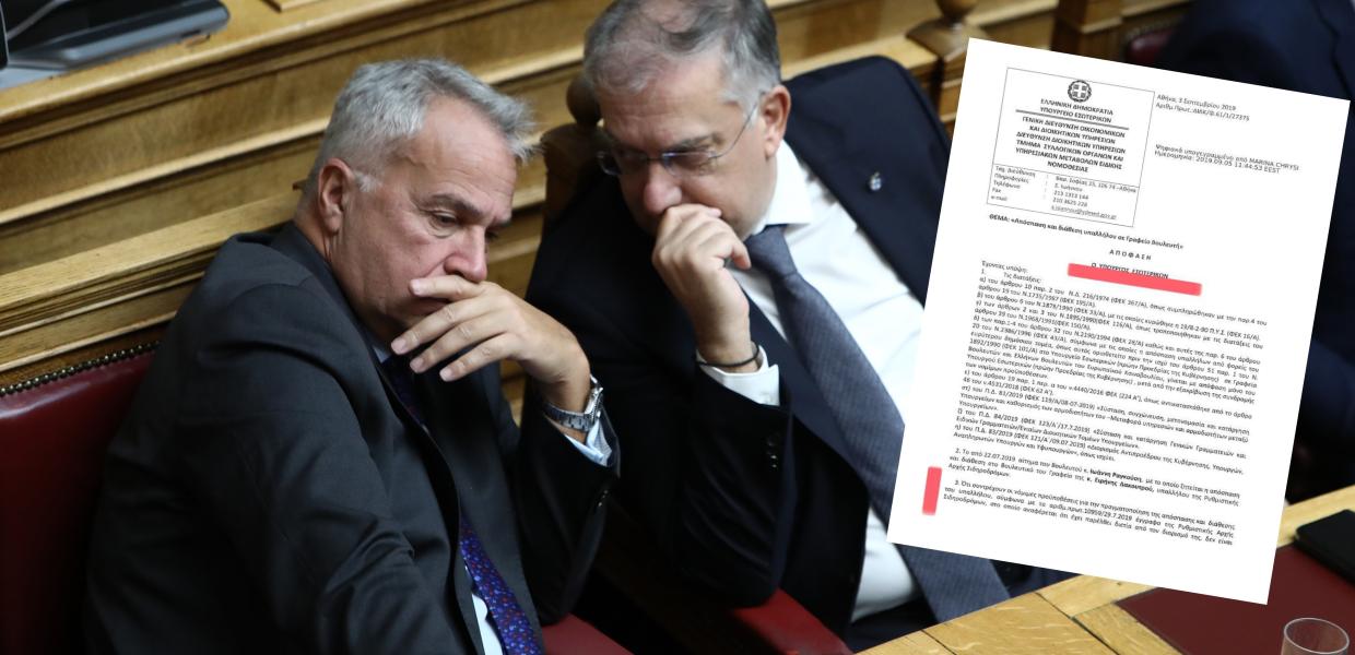 Μάκης Βορίδης και Τάκης Θεοδωρικάκος στη Βουλή