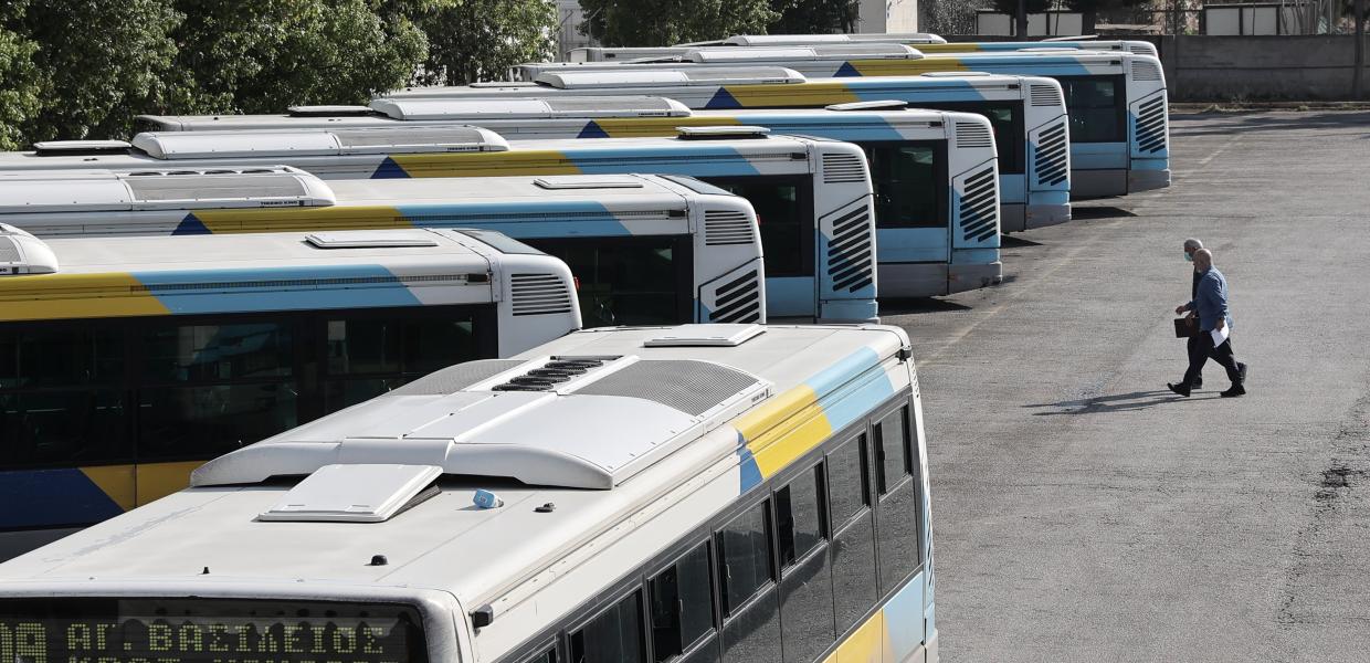 Στάση εργασίας σε λεωφορεία - τρόλει 