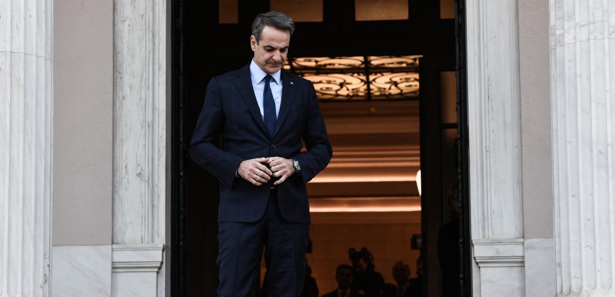 Ο Κυριάκος Μητσοτάκης στο Μέγαρο Μαξίμου