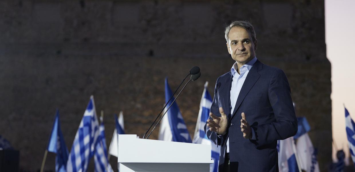 Ο Κυριάκος Μητσοτάκης σε ομιλία