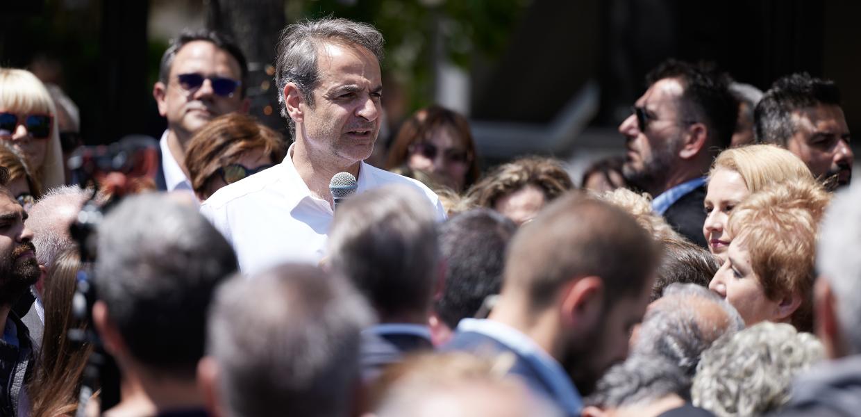 Ο Κυριάκος Μητσοτάκης σε ομιλία