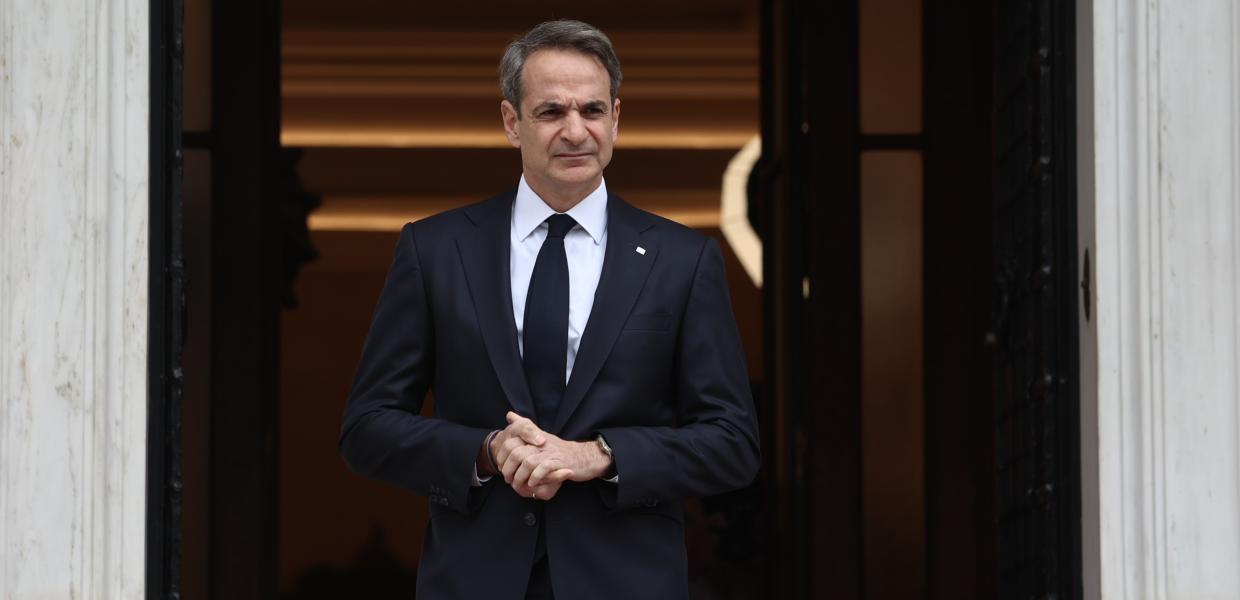 Ο Κυριάκος Μητσοτάκης στο Μέγαρο Μαξίμου